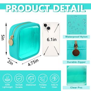 Pochette de maquillage personnalisée avec logo, en PVC transparent, fermeture éclair, imperméable, sac recyclé, pochette de maquillage personnalisable pour femmes, sacs de voyage, sacs de shopping - Product Image 2