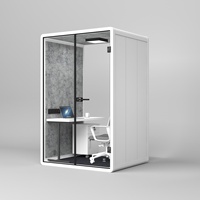 Cabine téléphonique moderne insonorisée pour espace de travail mobile, idéale pour bureau, salle de réunion ou entrepôt