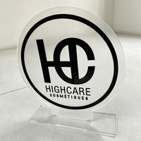 Plaque de nom en acrylique 3D personnalisée avec logo de marque imprimé, support d'affichage pour bureau, hôtel, réception, comptoir, plaque de nom de bureau en acrylique