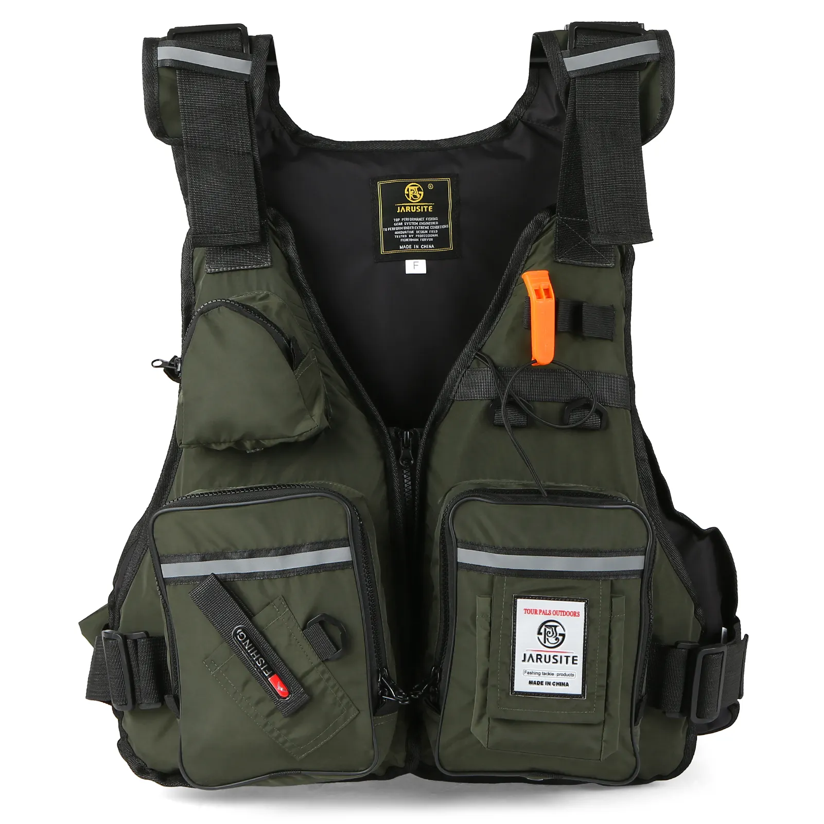 Men Professional Life Jacket Buoyancy Suit Portable Fishing Vests Multi-Pockets Waterproof Sea Fishing Adjustable Vest
