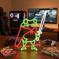 Kustomisasi Profesional Lampu Neon Katak Multiwarna LED Dekorasi Dinding Bertenaga USB untuk Rumah, Bar, Pesta