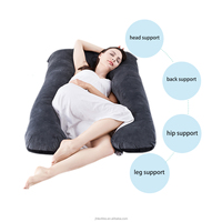 Oreiller de corps en velours doux en forme de U pour femmes enceintes, coussin de maternité ergonomique pour dormeurs latéraux, pour une meilleure qualité de sommeil