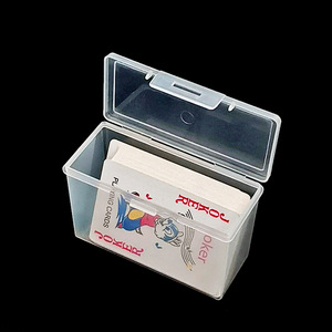 Caja rectangular de plástico para organizar tarjetas de visita, tarjetas de juego, tarjetas de crédito y cartas de juego; caja de almacenamiento transparente. - Product Image 2