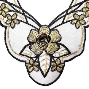 Ren Cổ Áo Đính May Trên Miếng Vá Lớn Hoa Thêu Đường Viền Cổ Áo Ren - Product Image 3