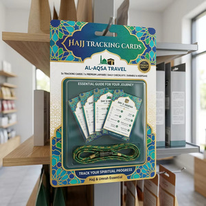 Cartes de suivi premium étanches pour le Hajj et l'Omra - Compteur de Tawaf Sa'i à 7 tours avec cordon, guide de prière synthétique durable pour pèlerins - Product Image 3