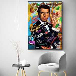 עיצוב הבית Cuadros הצלחה לעשות כסף פוסטרים עשיר כסף קיר אמנות ממוסגר בד מופשט גרפיטי פופ תמונות - Product Image 5