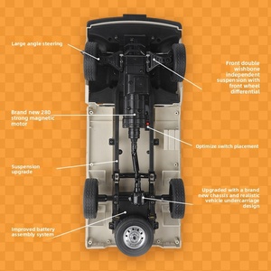 Modèle de voiture électrique micro-camion Naughty Dragon D14 à l'échelle 1:10, 4 canaux, en plastique, avec essieu arrière droit, prêt à grimper et à faire du drift - Product Image 2