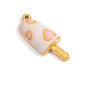 SUMMLY Ciondolo di Tendenza All'Ingrosso Personalizzato Stile Oceano in Olio a Goccia Placcato Oro 18K in Acciaio Inossidabile Charm Fai da Te Gioielli di Moda - Product Image 5