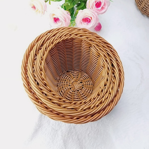 Wicker <b>Basket</b> Oval Shape Kitchen Storage Neatening Tray For Bread Dessert Pastry Tea Break Use - Product Image 2