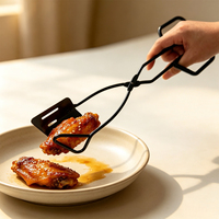 Pince de barbecue polyvalente antiadhésive en métal trempé anti-brûlure pour grillades au charbon et manipulation des aliments