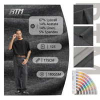 Tissu côtelé 1x1 en Lyocell, Acétate, Lin et Spandex, respirant, anti-boulochage, résistant aux UV, pour gilets, T-shirts et sous-vêtements, fabriqué en Chine