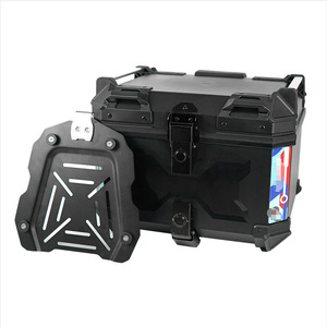 Boîte de rangement arrière pour moto 45L, coffre arrière en plastique ABS, démontage rapide, étanche avec base de coffre - Product Image 3