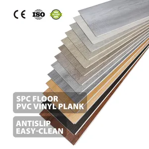 新设计防滑厨房地砖紫外线涂层原始材料4毫米SPC点击乙烯基地板
