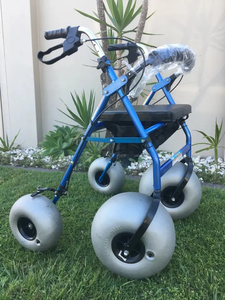 Déambulateur de plage à dégagement rapide, capacité de charge 100 kg, fauteuil roulant manuel de plage étanche avec frein à main, vente en gros - Product Image 6