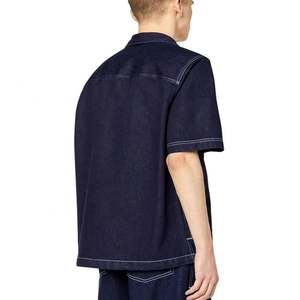 เสื้อยีนส์สำหรับผู้ชายแขนสั้นลำลองระบายอากาศกันรอยยับออกแบบได้ตามต้องการ - Product Image 3