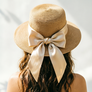 Women's <b>Straw</b> Panama <b>Hat</b> Elegant Bow Detail Travel Beach Sun <b>Hat</b> <b>Summer</b> Wide-Brimmed <b>Straw</b> <b>Hat</b> - Product Image 5
