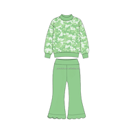 Conjunto de Dos Piezas para Niñas, Sudadera con Cuello Alto y Pantalones de Yoga Acampanados, Conjuntos de Ropa para Niños Otoño Invierno Personalizados