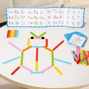 Early-Educational STEM Activities Toy Brain Teaser Creative Pattern Blocks Montessori <b>Smart</b> Sticks Wooden Puzzle - Product Image 3