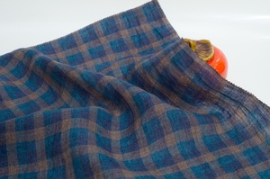 #8507 thời trang 100% vải lanh chàm nhuộm 3D kiểm tra mô hình màu sắc phong phú nhẹ hoàn hảo cho mùa xuân mùa hè quần áo - Product Image 5