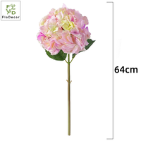 Fleur d'hortensia artificielle en soie de haute qualité, 64 cm, grande, rose et violette, pour la décoration de la maison, de mariage, de Noël, de table centrale et de fête