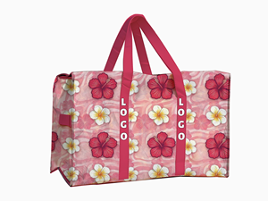 Bolsa de Polipropileno Personalizada, Impermeable, Reutilizable, con Cierre Grande, para Mudanza, con Estampado de Flor de Hibisco <span class=keywords><strong>Aloha</strong></span>, Bolsa de Compras de PP - Product Image 1