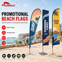 Kit de drapeau de plage FEAMONT 3,4 m, bannière en forme de larme personnalisée pour les compétitions de surf, les événements côtiers, la promotion de la marque, le marketing en plein air