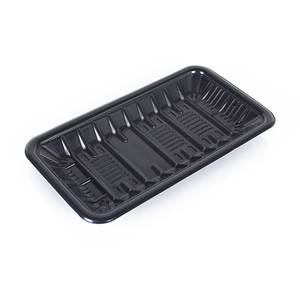 hengmaster custom pp plastic rectangular black plastic tray for supermarket