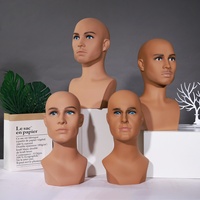 Manekin Kepala PVC Setengah Badan Pria Eropa Amerika MCY, Aksesoris Wig, Perlengkapan Fotografi, Pajangan Etalase Toko