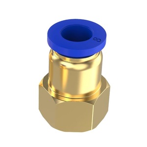 ข้อต่อลมแบบเร็ว Dde Dade Pneumatics ทำจากทองเหลืองและพลาสติก เกลียวใน สำหรับระบบนิวเมติกส์ รุ่น PCF6 01 8 02 10 03 12 04 - Product Image 1