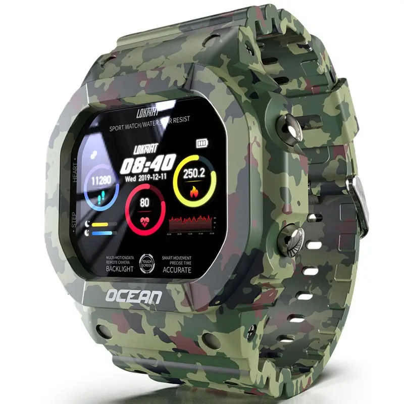 Men's outdoor sports watch connected to mobile APP to control smart pedometer heart rate detection watch