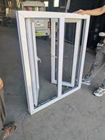 Fenêtre à battant en PVC/UPVC, double vitrage en verre trempé pour villa, maison résidentielle, projet de construction