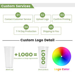 Logotipo personalizado nuevo 8oz 950ml 32oz 520ml 22 oz Trp desechable inyección impresa alto batido PP vasos largos de plástico con tapa - Product Image 5