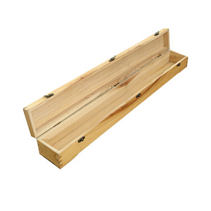 Caja de almacenamiento de madera, caja rectangular de madera maciza para joyería con cierre de metal para almacenamiento de caligrafía y pintura - Product Image 2