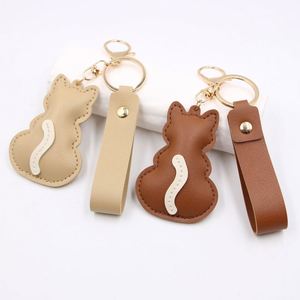 Llavero de Gato de Cuero PU Hecho a Mano, Colgante Minimalista de Animal para Bolso con Correa de Muñeca, Anillo para Llaves, Regalo de Recuerdo para Mujeres y Niñas - Product Image 2