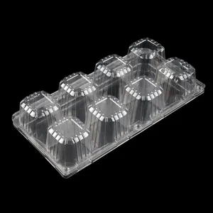 Transparent Pet Plastic Blister Box 4 - 16 Holes Compartment Egg Packaging Tray With Tall Dome