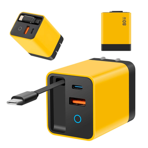 20W 3-in-1 USB壁掛け充電器、格納式ケーブル、PD QC3.0急速充電、耐火性PC素材、モバイル用 - Product Image 4