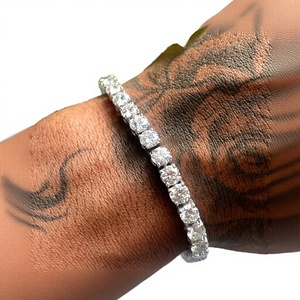Pulsera de tenis de diamante cultivado en laboratorio clásico de Plata de Ley 925 de 5MM de alta calidad, joyería fina para hombres y mujeres, estilo Hip Hop asegurado - Product Image 1