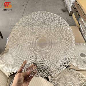 LISSE 32cm classique clair vaisselle mariage Bouquet assiette en verre clair chargeur assiettes pour la décoration de fête de mariage - Product Image 6