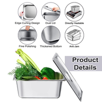 Daosheng Promotion Cuisine Extérieure En Acier Inoxydable Buffet Casseroles Fournitures De Stockage GN Casserole Buffet Plateau Plaque Chauffe-Aliments