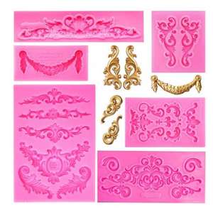 Garde <span class=keywords><strong>alimentaire</strong></span> différents modèles silicone <span class=keywords><strong>dentelle</strong></span> moules Curlicues Fondant Silicone moules pour bricolage cuisson gâteau bonbons décoration <span class=keywords><strong>moule</strong></span> - Product Image 2