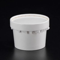 Vente en gros Gobelets en papier jetables pour crème glacée Gâteau Yaourt Emballage Bol en papier Matériau épaissi avec couvercles