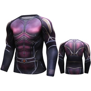T-<span class=keywords><strong>shirt</strong></span> de compression de course à pied <span class=keywords><strong>Spiderman</strong></span> moulant à manches longues Fitness BJJ Rash Guard MMA vêtements d'entraînement de gymnastique pour hommes - Product Image 3