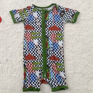 Детский летний комбинезон из бамбука с индивидуальной печатью, боди с коротким рукавом, цельная пижама для новорожденных. - Product Image 2