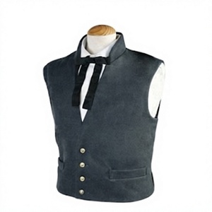 High Quality Embroidery Sleeve Less 100% <b>Wool</b> Fabric Custom Requirement Logo Handmade <b>Waistcoat</b> & Vest - Product Image 3