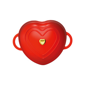 Nhà máy nóng bán hiện đại màu hồng tráng men tim gang soong đôi xử lý khí cảm ứng Tương thích thân thiện với môi súp nồi - Product Image 4