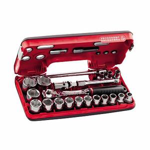 Jeu de douilles à chocs Usag 1/2 pouce en acier au chrome vanadium, kit d'outils à main 335x180x55 mm - Product Image 1