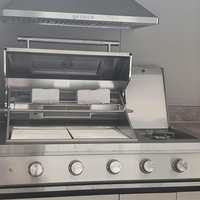 2026 Luxueuse Maison de Piscine Extérieure Moderne avec Armoire de Cuisine en Acier Inoxydable pour Barbecue à Gaz et Allumage Électronique