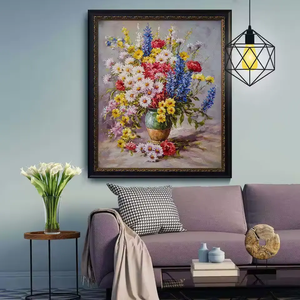Pittura a olio acrilica dipinta a mano <span class=keywords><strong>su</strong></span> <span class=keywords><strong>tela</strong></span> con Design di dimensioni personalizzate fiore colorato per la decorazione - Product Image 5