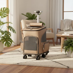 अतिरिक्त छोटे बड़े स्ट्रेलर ट्रॉली रोलिंग कैट पालतू कुत्ते लक्जरी मूल डिजाइन पालतू वाहक बैग फोल्डेबल पोर्टेबल - Product Image 6