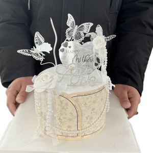 Décoration de gâteau pour <span class=keywords><strong>la</strong></span> fête des mères, bordure de gâteau en miroir, décoration de gâteau en forme de cœur, ornement en miroir, décoration de gâteau pour <span class=keywords><strong>la</strong></span> fête des mères - Product Image 4